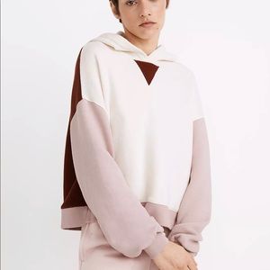 Madewell Airy Terry Colorblock Hoodie, Size M